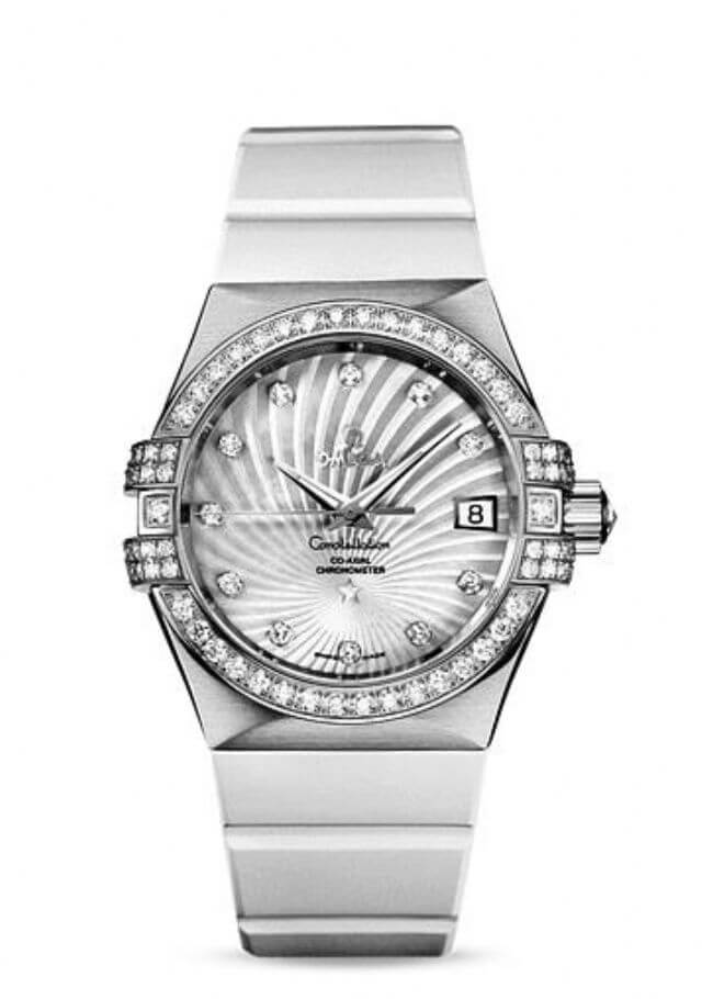 orologio da donna Omega Constellation Co-Axial in oro bianco su oro bianco