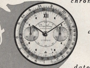 Dettaglio della pubblicità di sopra, del 1950. Questo quadrante, se è stato davvero mai prodotto, è molto ma molto raro.