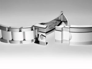 Bracciale Oyster con fermaglio tecnico Oysterlock, confortevole e sicuro.