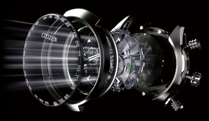 Sisetma degli orologi con meccanismo Citizen Eco Drive