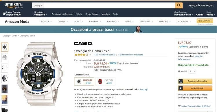 ACQUISTO amazon orologi casio