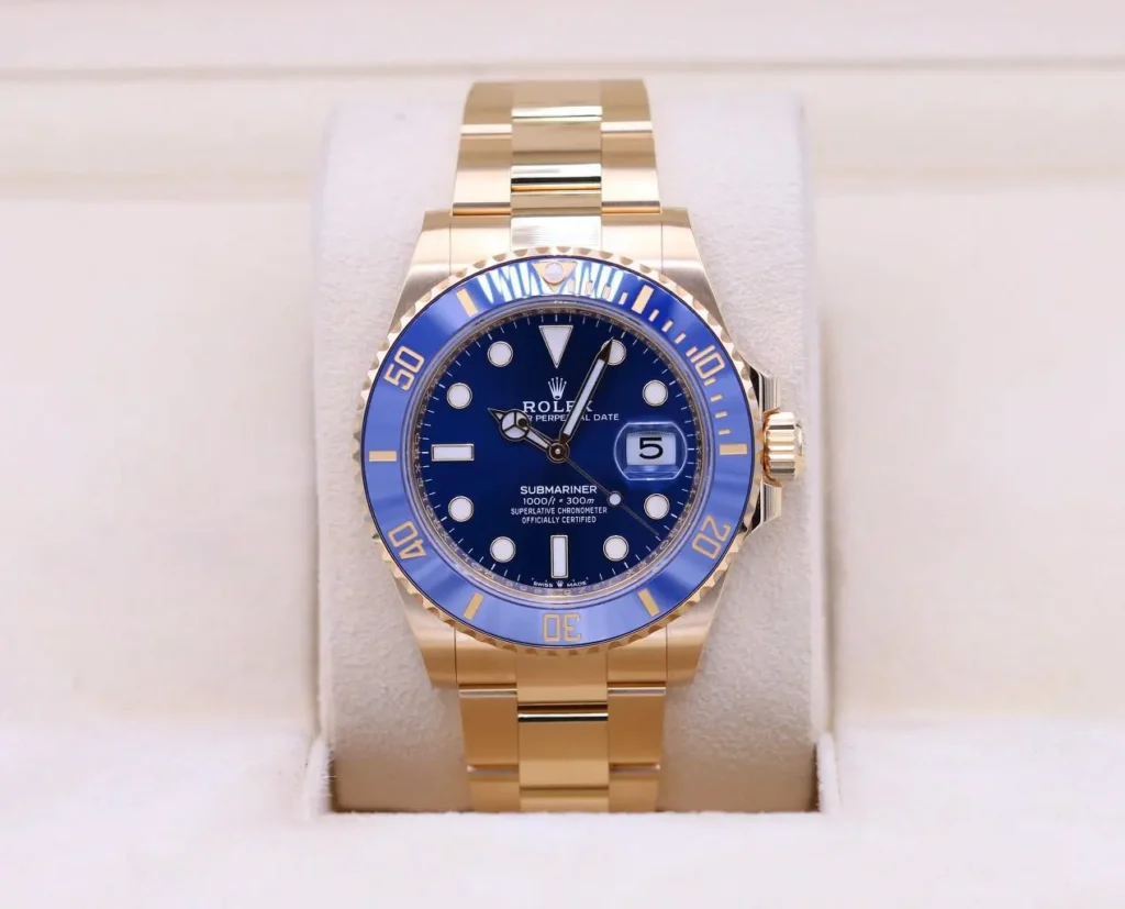 Rolex Submariner Blu in oro giallo
