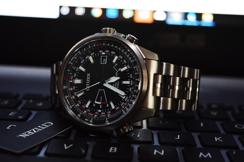 Opinione Orologio Eco drive Citizen Pilot titanio evolution 5 Cb0140-58E