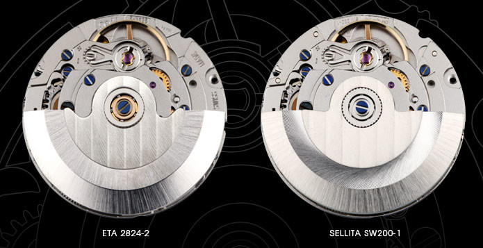 Movimento Sellita sw200 vs eta 2824