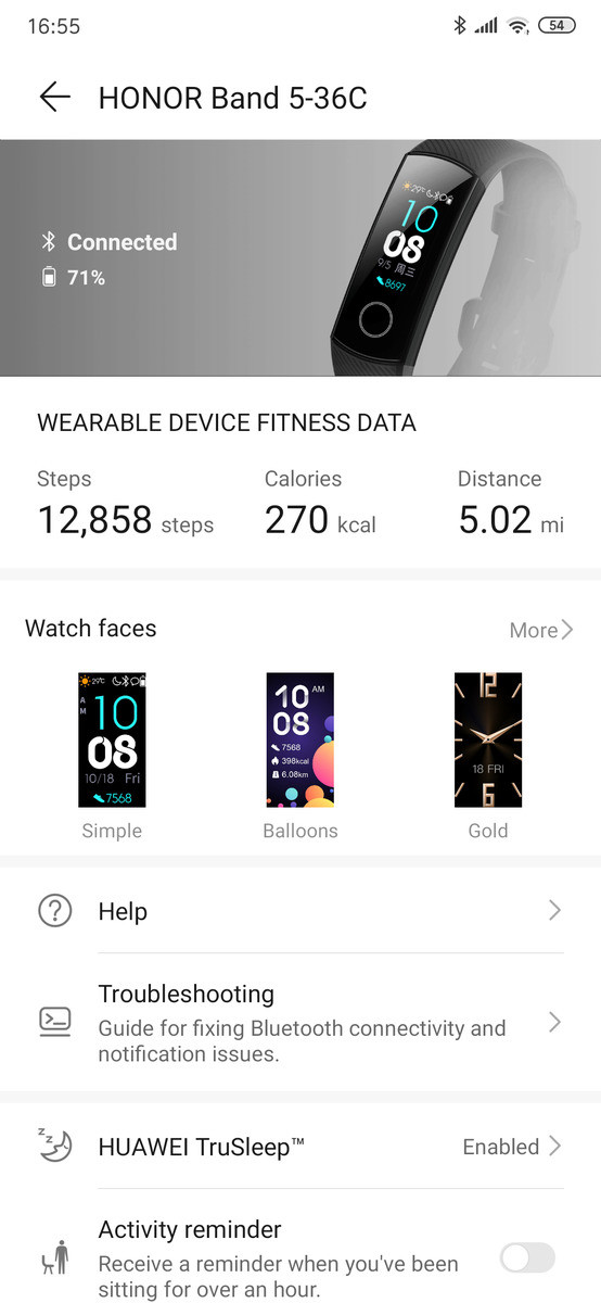 Honor band 5 applicazione