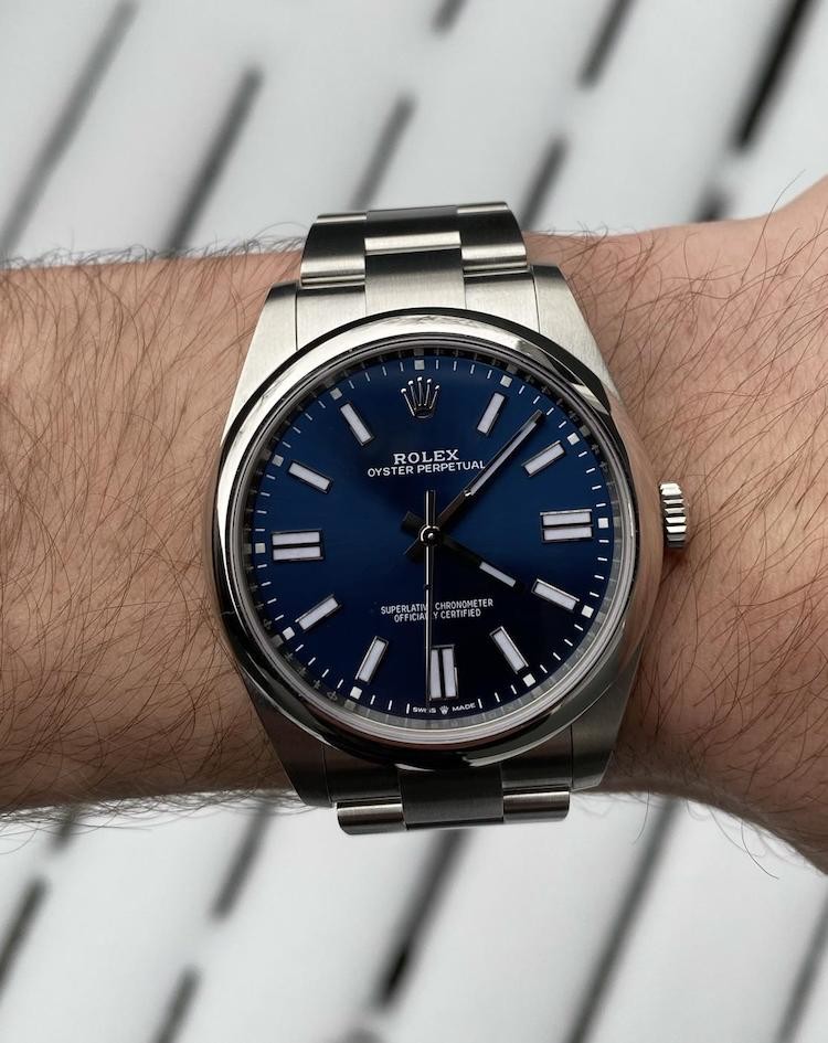 Oyster perpetual 41 quadrante blu