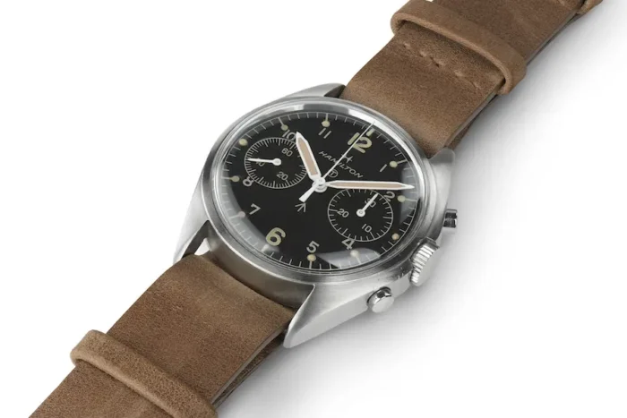 Hamilton vintage military wristwatch RAF laid view