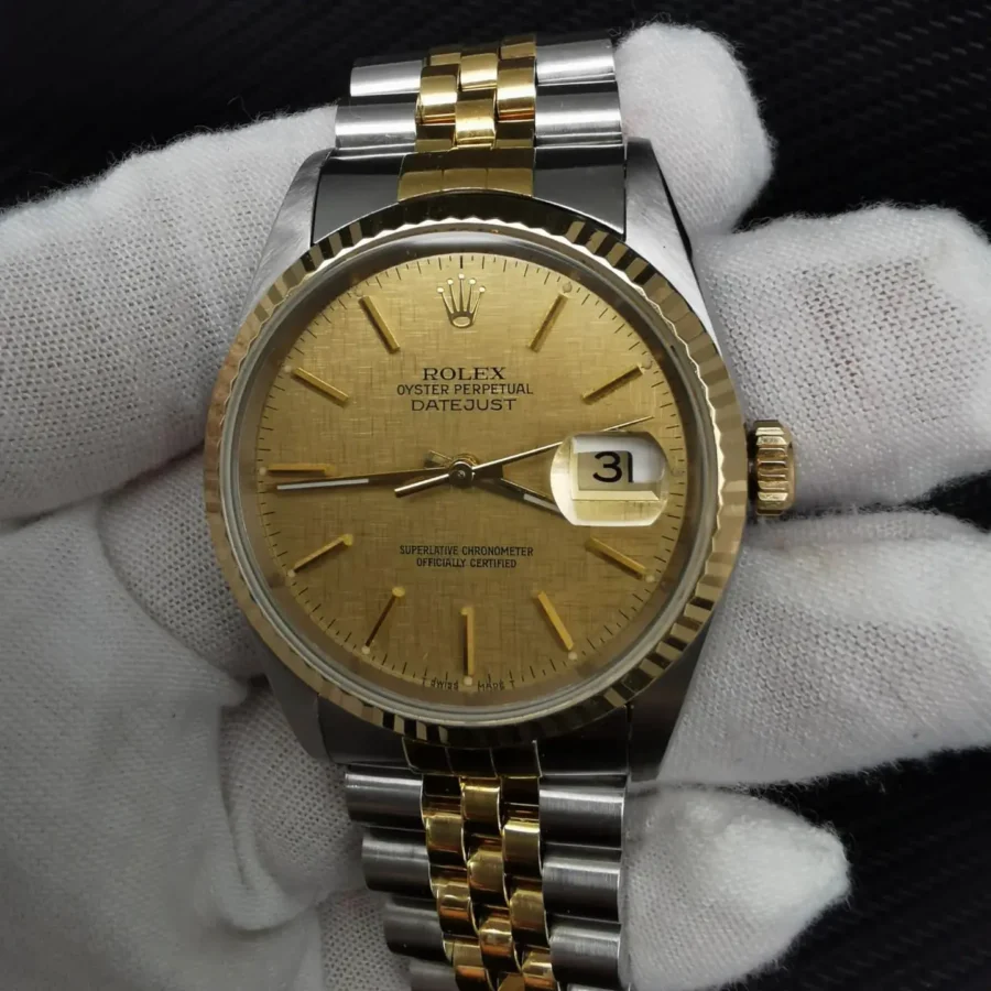 Rif. 16233 Datejust bicolore con vetro zaffiro