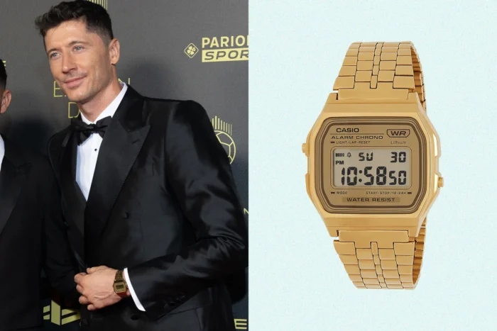 Robert Lewandowsk con un Casio vintage