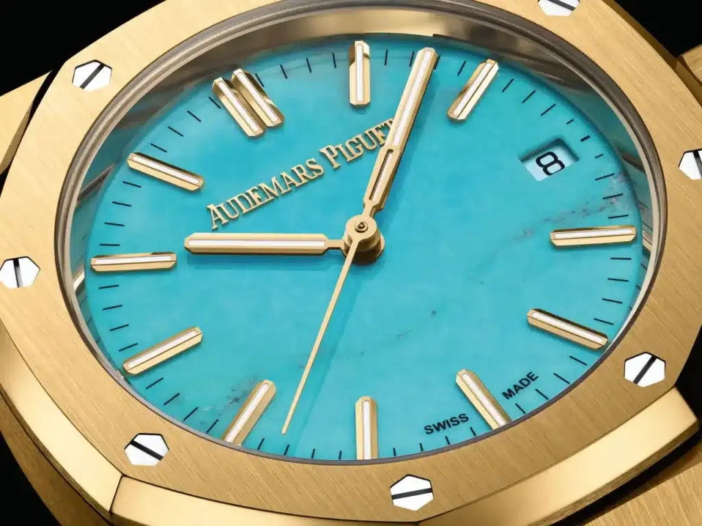 Audemars Piguet Royal Oak 37 mm in oro giallo e quadrante turchese Audemars Piguet Royal Oak 37 mm in oro giallo e quadrante turchese