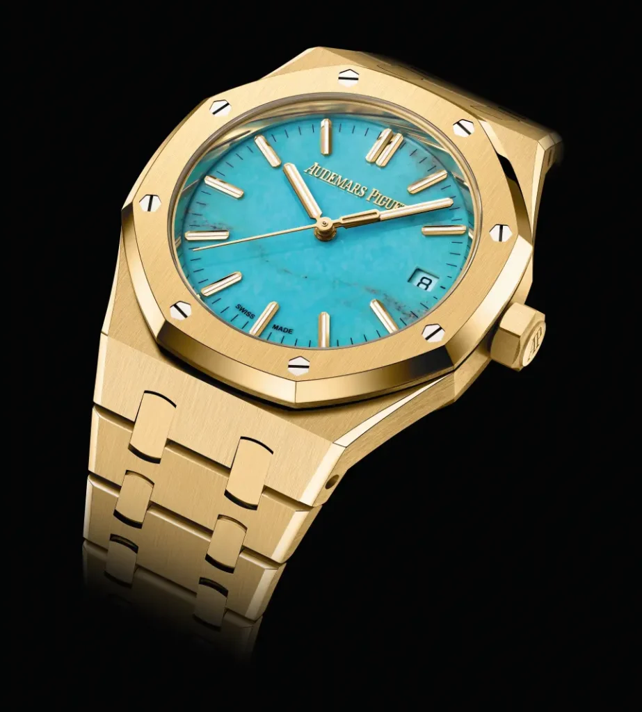 Audemars Piguet Royal Oak 37 mm in oro giallo e quadrante turchese