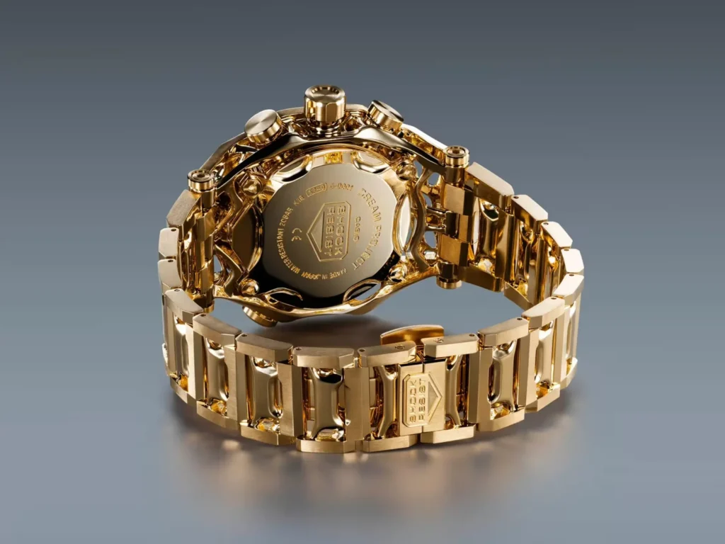 Un orologio Casio G-Shock d'oro progettato utilizzando l'intelligenza artificiale.