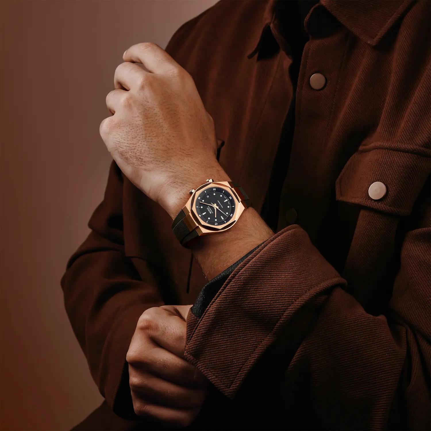 Mido Multifort 8 Two Crowns PVD oro rosa e nero