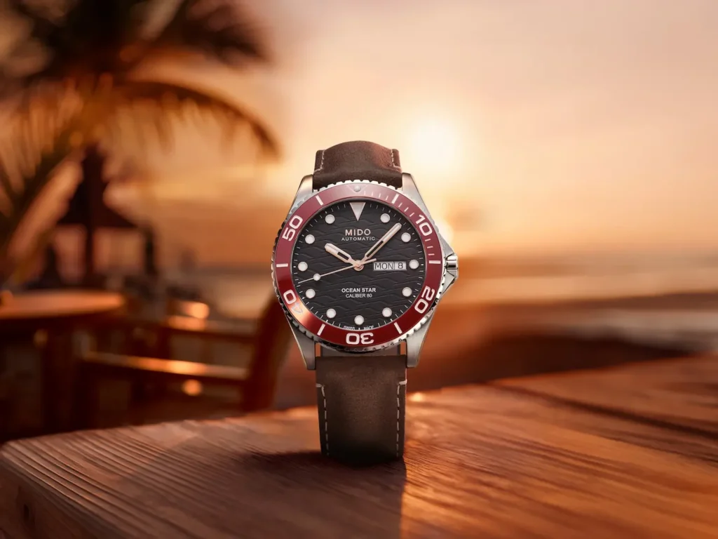 Mido Ocean Star 200C con lunetta in ceramica rossa
