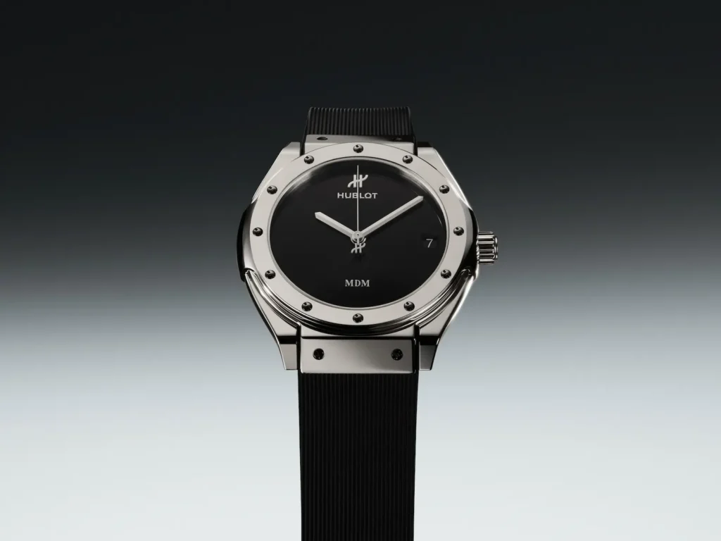 Hublot Classic Fusion Tributo Hublot Classic Fusion Tributo in oro bianco con quadrante in onice nero e viti della lunetta placcate nere