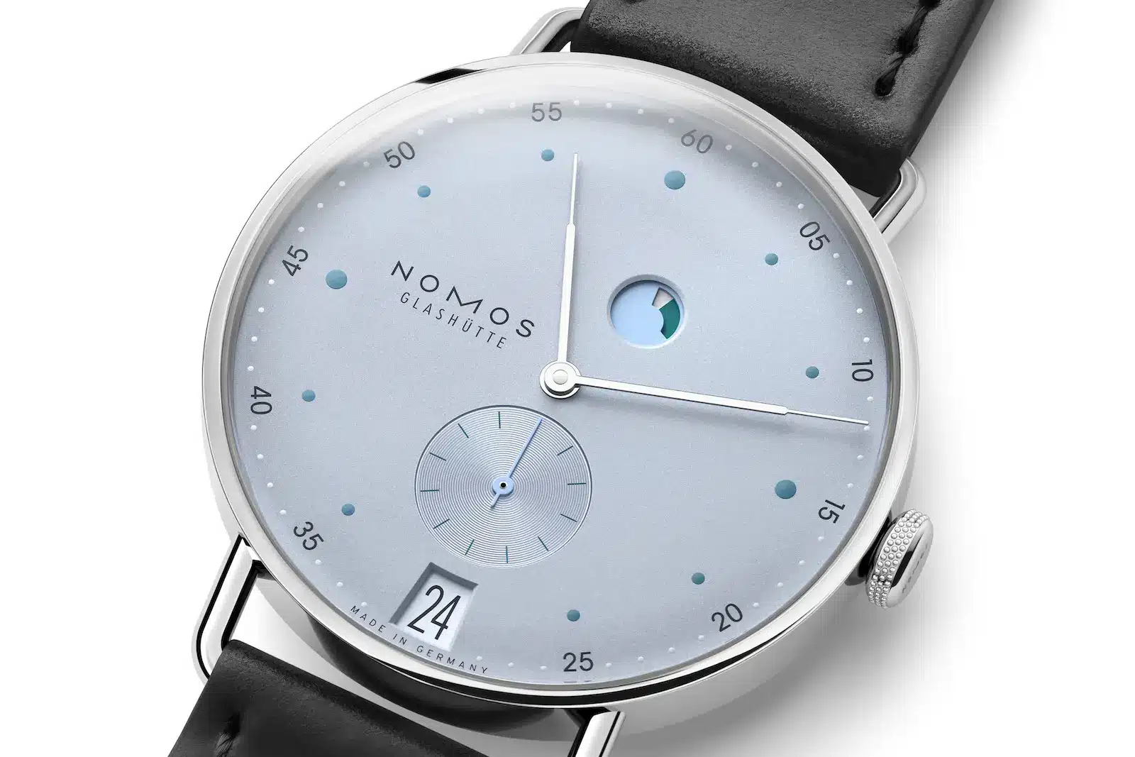 NOMOS Metro datario indicatore di carica ice blue